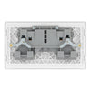 BG Evolve Pearlescent White 13A Double Socket PCDCL22W with 25mm Steel Back Box