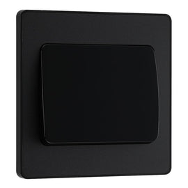 BG Evolve Matt Black 1 Gang 20A 16AX 2 Way Wide Rocker Light Switch PCDMB12WB with 25mm Steel Back Box
