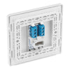 BG Evolve Brushed Steel Single Secondary Telephone Socket PCDBSBTS1W with 25mm Steel Back Box