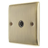 BG Nexus Antique Brass Single Coaxial Socket NAB60 with 25mm Steel Back Box
