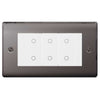 BG Nexus Black Nickel Triple Secondary Touch Dimmer Switch White Inserts