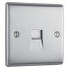 BG Nexus Brushed Steel 1 Gang Slave Telephone Socket with Surface Pattress Back Box