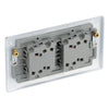 BG Nexus Metal Polished Chrome 20A 16AX 2 Way Quadruple Light Switch NPC44 with 25mm Steel Back Box