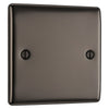 BG Nexus Black Nickel Single Blank Plate NBN94 and 25mm Steel Back Box