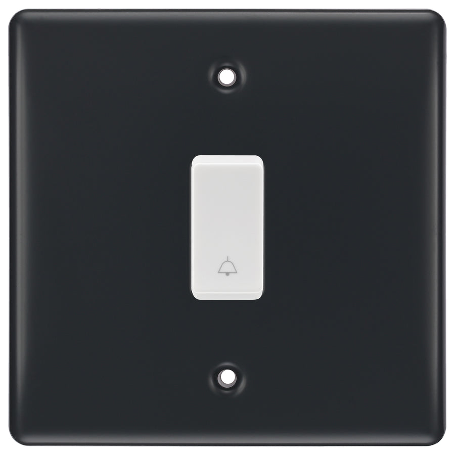 BG Part M 1 Gang Bell Push Switch – Retractable with Bell Symbol
