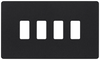BG RPCDMB4B Evolve Grid Matt Black 4 Module Rectangular Front Plate - Black Trim