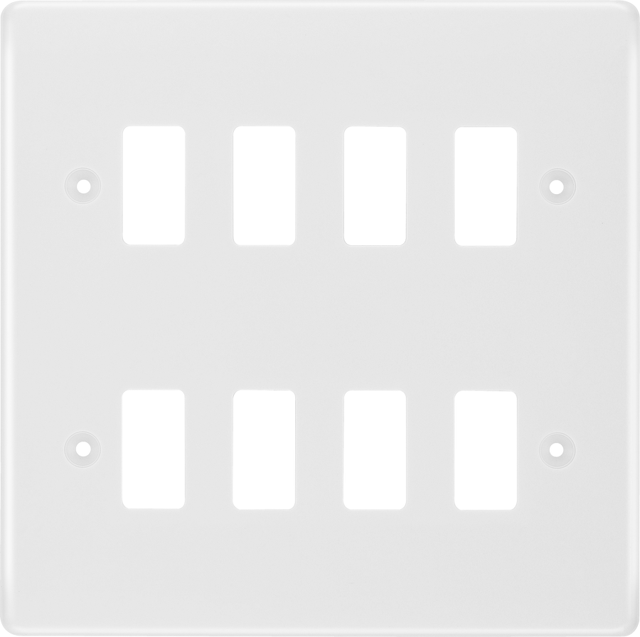 BG R88 Nexus Grid | White | Moulded 8 Module Front Plate