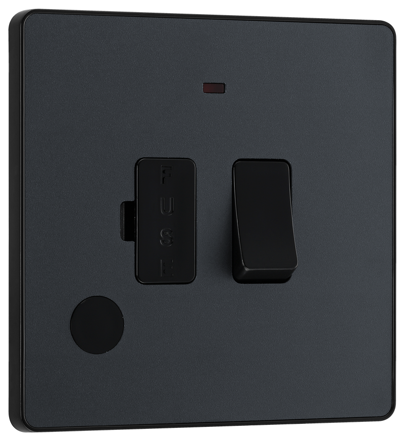 BG PCDMG52B Matt Grey Evolve 13A Flex Outlet Neon Spur Unit - Black Insert