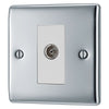 BG Nexus Polished Chrome 1 Gang Isolated Co-Axial Socket NPC62 with 35mm Steel Back Box