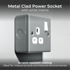 BG MC521 Metal Clad | 1 Gang 13A 2 Pole Switched Socket