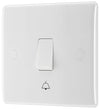 BG 814 Moulded Round Edge | White | 1 Gang 10AX 1 Way Bell Push Plate Switch
