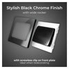 BG PCDBC12WB Black Chrome Evolve 1 Gang 20A 16AX 2 Way Wide Rocker Light Switch - Black Insert
