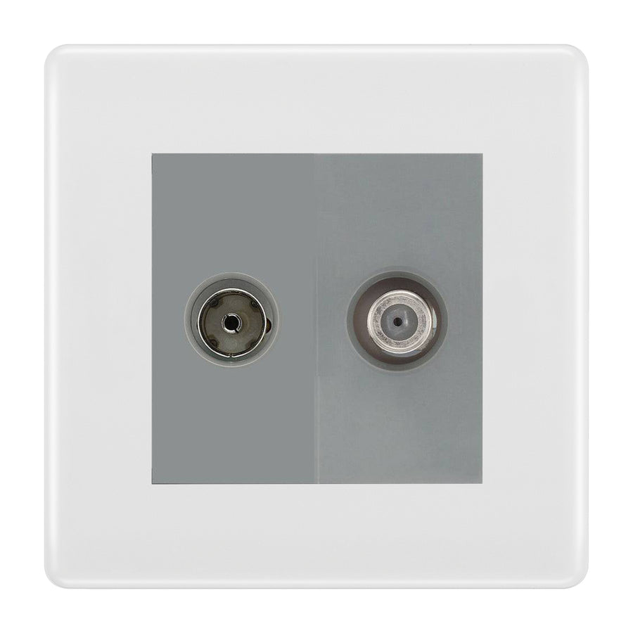 BG White Moulded TV & Satellite Socket NWM65G