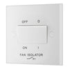 BG 915 Moulded Square Edge | White | 1 Gang 10AX 3 Pole Fan Isolator Switch