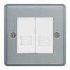 BG MC5BTS2 Metal Clad | 2 Gang Secondary Telephone Socket