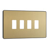 BG Evolve Satin Brass Custom Appliance Grid Switch 4 Gang Screwless