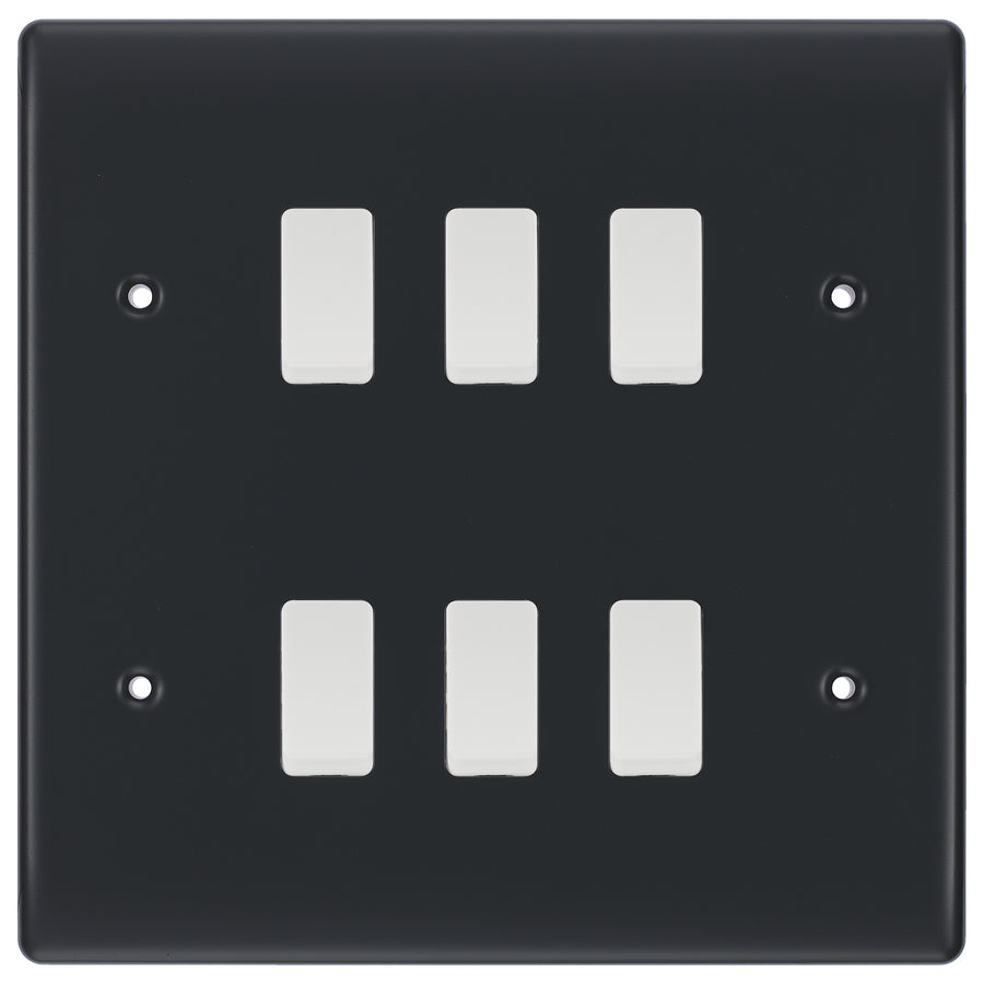 BG Part M 6 Gang Intermediate Light Switch Custom Grid Switch with Back Box