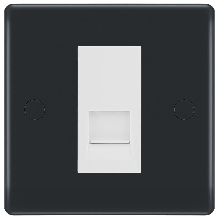 BG Part M Single RJ11 Telephone Socket, Screw Terminal - White Insert