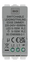 BG RBSDLT Nexus Grid Brushed Steel 2 Way 200W Trailing Edge Dimmer Module