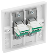 BG 9RJ11/2 Moulded Square Edge | White | 2 Gang RJ11 Screw Terminal Telephone Socket
