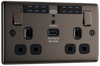 NBN22UWRB Front - This 13A double power socket with integrated Wi-Fi Extender from British General will eliminate dead spots and expand your Wi-Fi coverage.