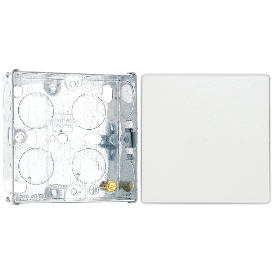 BG Evolve Pearlescent White Intermediate Edge to Edge Rocker Switch PCDCL13EW with 25mm Steel Back Box