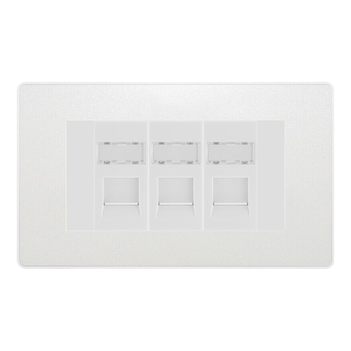 Data Outlet Insert BG Evolve Pearlescent White 3 Gang RJ45 Cat6 Data Socket Outlet White ...