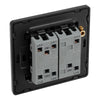 BG Evolve Matt Blue 2 Way Triple Edge to Edge Rocker Switch PCDDB43EB with 35mm Steel Back Box