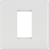 BG 8EMS1 Round Edge | White | 1 Module Square Euro Module Front Plate