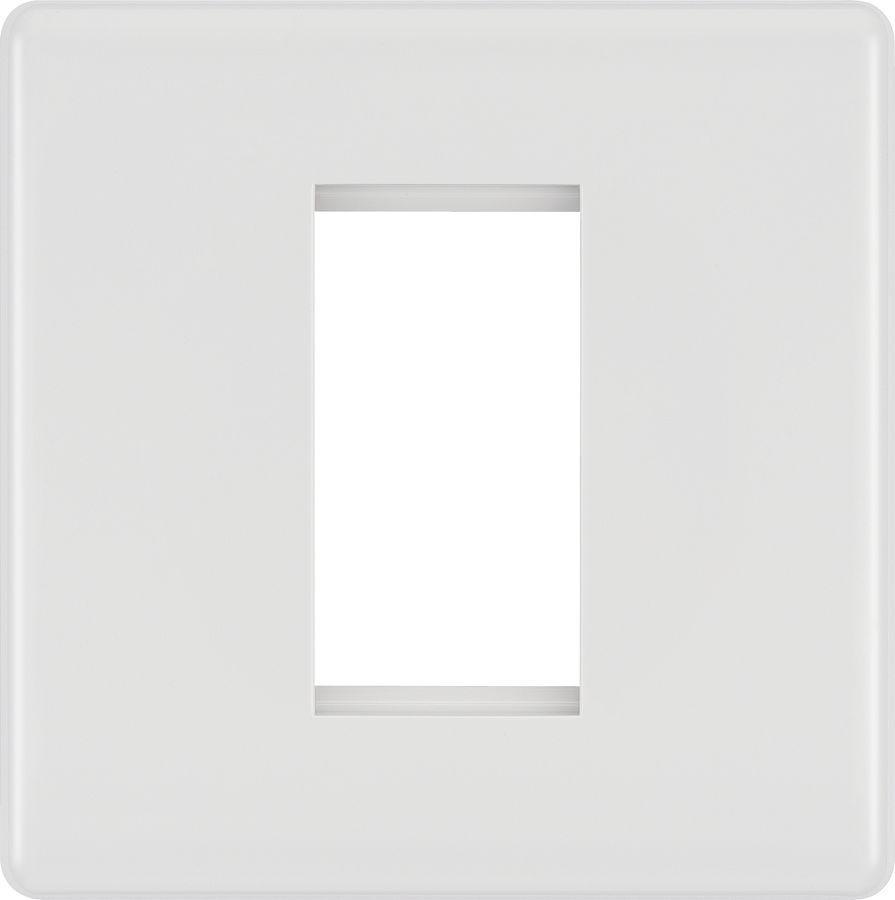 BG 8EMS1 Round Edge | White | 1 Module Square Euro Module Front Plate