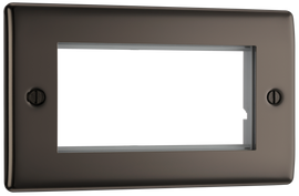 BG Electrical NBNEMR4 Euro Module Nexus Metal 4 Module Rectangular Front Plate Black Nickel