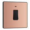 BG Evolve Polished Copper 20A Double Pole Switch with Neon PCDCP31B and 35mm Steel Back Box
