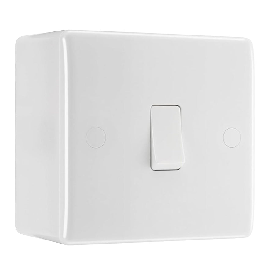BG Nexus 1 Gang 20A 16AX Intermediate Light Switch & 50mm Pattress Back Box