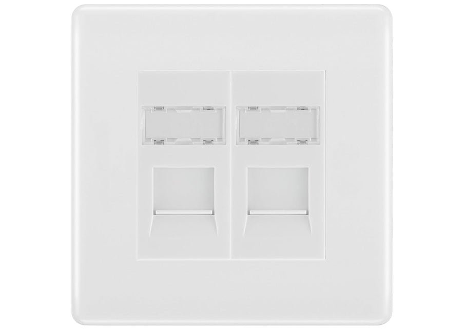 BG Nexus White Moulded 2 Gang RJ45 Data Socket NWMRJ452W White Inserts