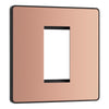 BG Evolve Polished Copper Single Secondary Telephone Socket, Screw Terminal - Black Insert