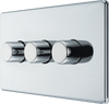 FPC83 Side - This trailing edge triple dimmer switch from British General allows you to control your light levels and set the mood. The intelligent electronic circuit monitors the connected load and provides a soft-start with protection against thermal.