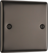 NBN94 Front - This premium black nickel finish single blank plate from British General is ideal for covering unused electrical connections and has a sleek and slim profile, with softly rounded edges to add a touch of luxury to your decor.