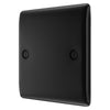 BG Nexus Matt Black Single Blanking Plate with Surface Pattress Back Box