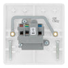 BG Electrical 2A Unswitched Round Pin Socket White & 50mm Pattress Back Box