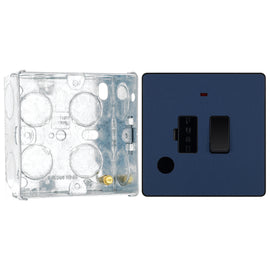 BG Evolve Matt Blue 13A Switched Spur + Neon PCDDB52B with 35mm Steel Back Box