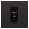 BG Flatplate Screwless Black Nickel 20AX 2 Way Emergency Lighting Test Key Switch - Key Included - Black Insert