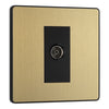 BG Evolve Satin Brass Single Co-Axial Socket PCDSB60B with 35mm Steel Back Box