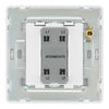 BG Evolve Brushed Steel Intermediate Edge to Edge Rocker Switch PCDBS13EW with 35mm Steel Back Box