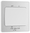 PCDBS15W Front - This Evolve Brushed Steel 10A triple pole fan isolator switch from British General provides a safe and simple method of isolating mechanical fan units.