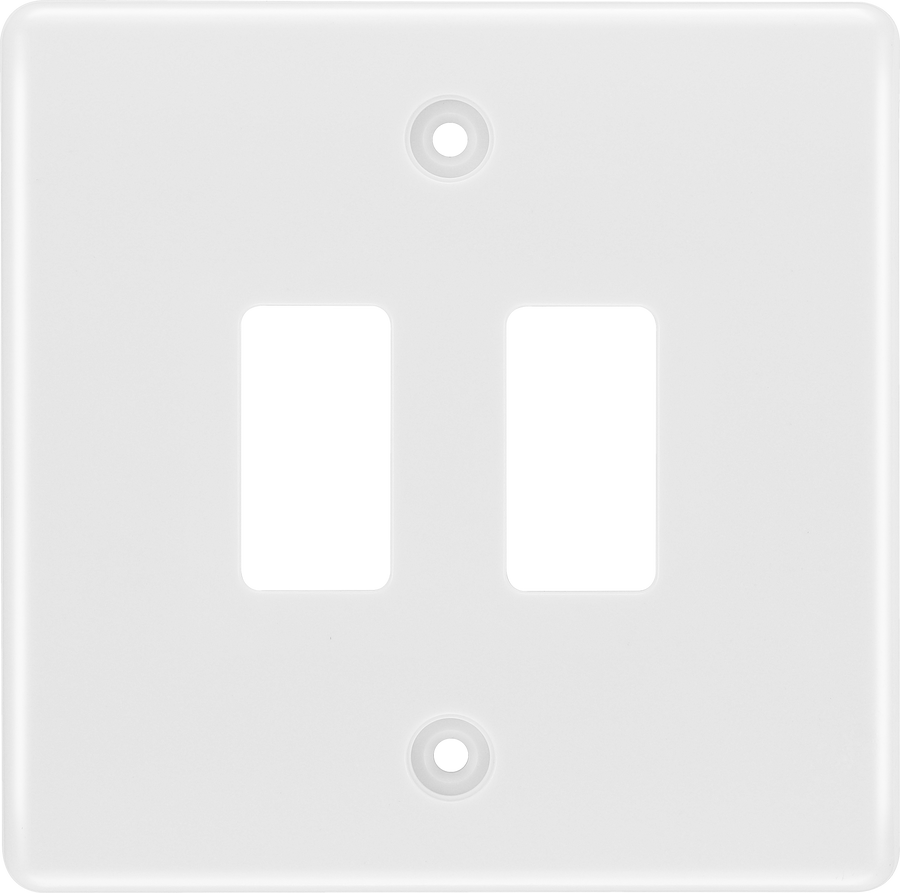 BG R82 Nexus Grid | White | Moulded 2 Module Front Plate