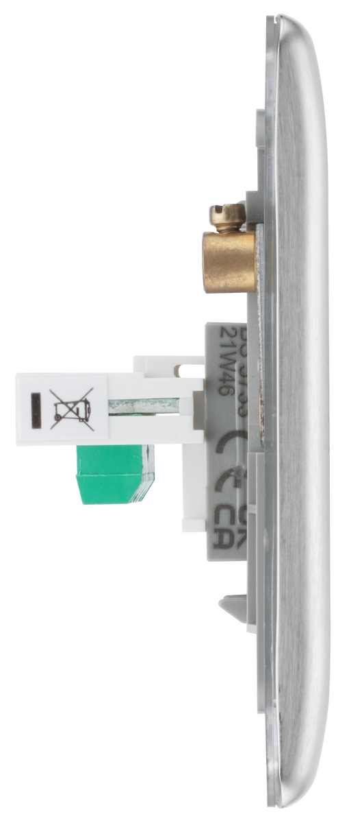 BG NBSRJ112 Nexus Metal Brushed Steel 2 Gang RJ11 Data Outlet – The ...