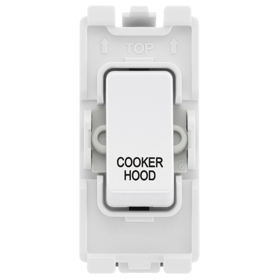 BG Evolve White RRCHPCDW 20A DP Appliance Grid Switch Labelled Cooker Hood