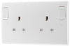 BG 822DPOB Moulded Round Edge | White | 13A DP Double Socket + Outboard Rockers