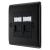 BG Nexus Matt Black 2 Gang RJ45 Double Data Outlet NFBRJ452 with 35mm Steel Back Box