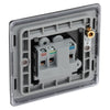 BG Nexus Matt Black 2A Unswitched Round Pin Socket NFB28B with 25mm Steel Back Box